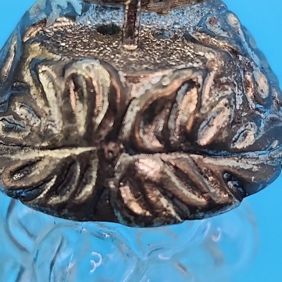 Vintage PRICE IMPORT Hanging Glass Grapes Salt Pepper SHAKERS Silver Vine STAND - Picture 14 of 16